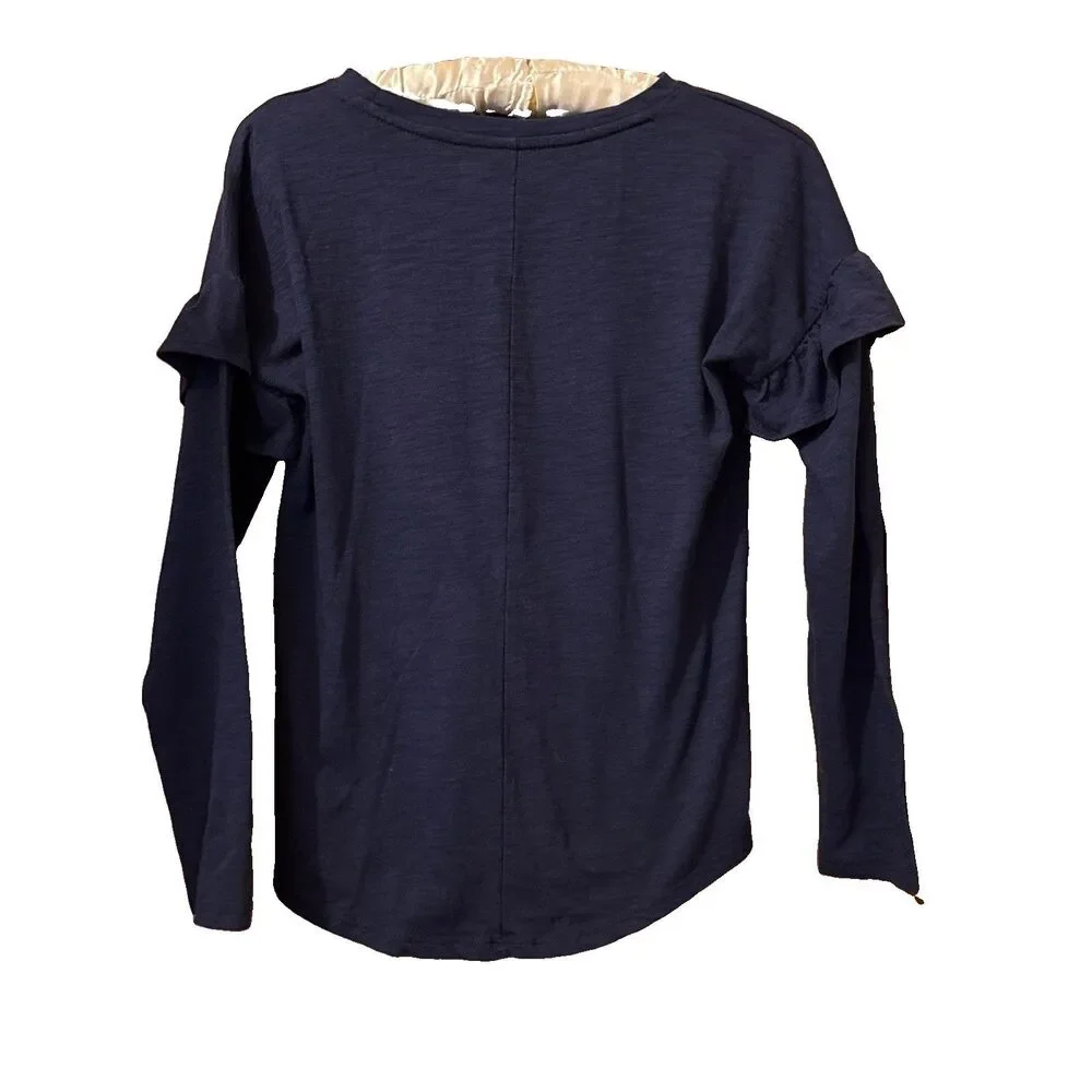 Girls Old Navy Blue Happiness Is Magnetic Ruffled Long Sleeve T Shirt Size XL/14